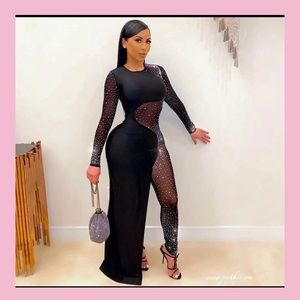 Black sequin jumpsuit